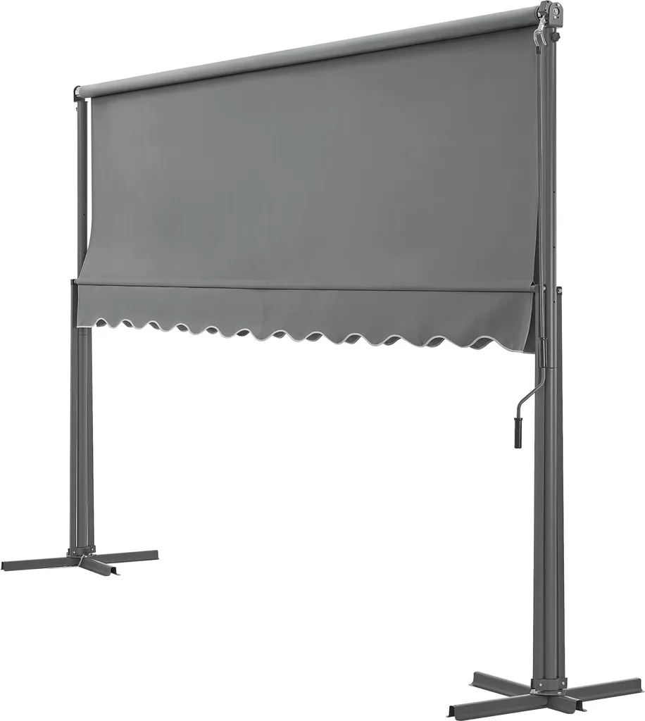 Store double pente 600x300cm grande taille avec structure acier gris