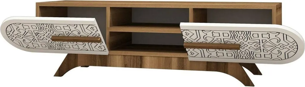 Meuble TV Matsu Noyer 145 cm : Gagnez de la Place et Rangez vos Appareils
