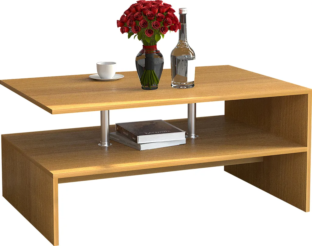 Tavolino Maliso Libro 90x60x42 cm - Finitura Legno e Storage