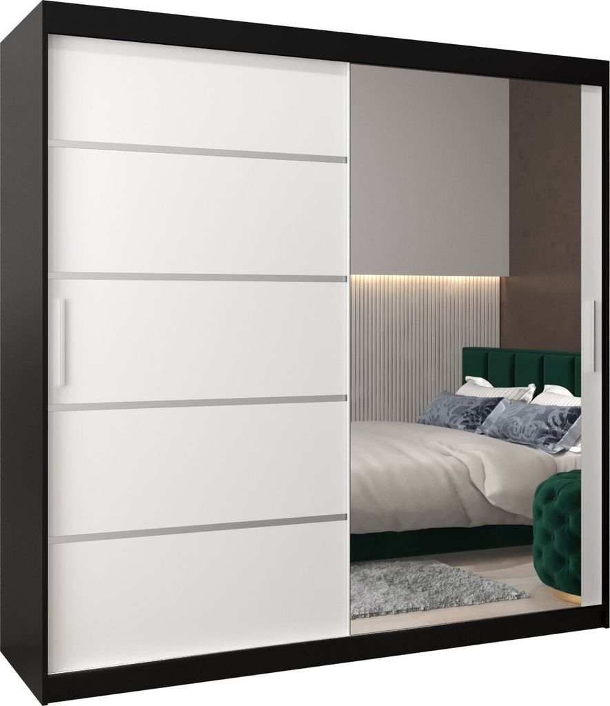 Kleiderschrank, Schiebetürenschrank Schlafzimmer, Schrank mit Spiegel VERONA 2 200 cm