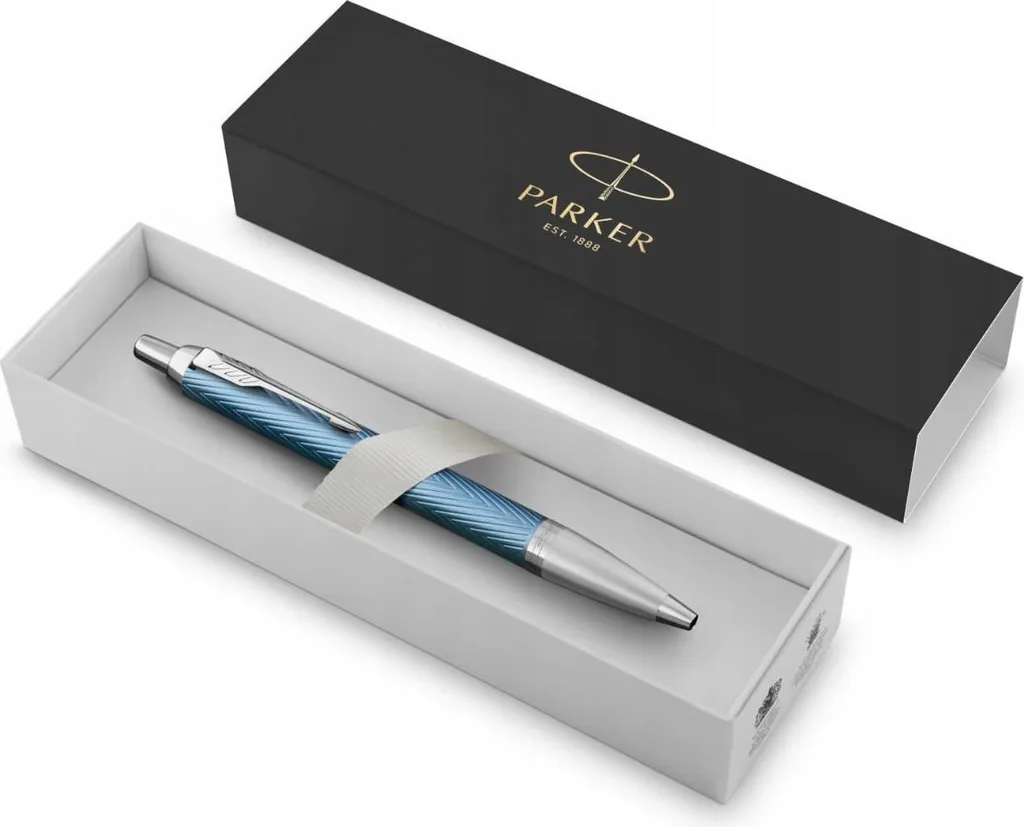 Stylo à Bille Parker IM Premium Bleu Gris Idéal pour Cadeau et Bureau Pro