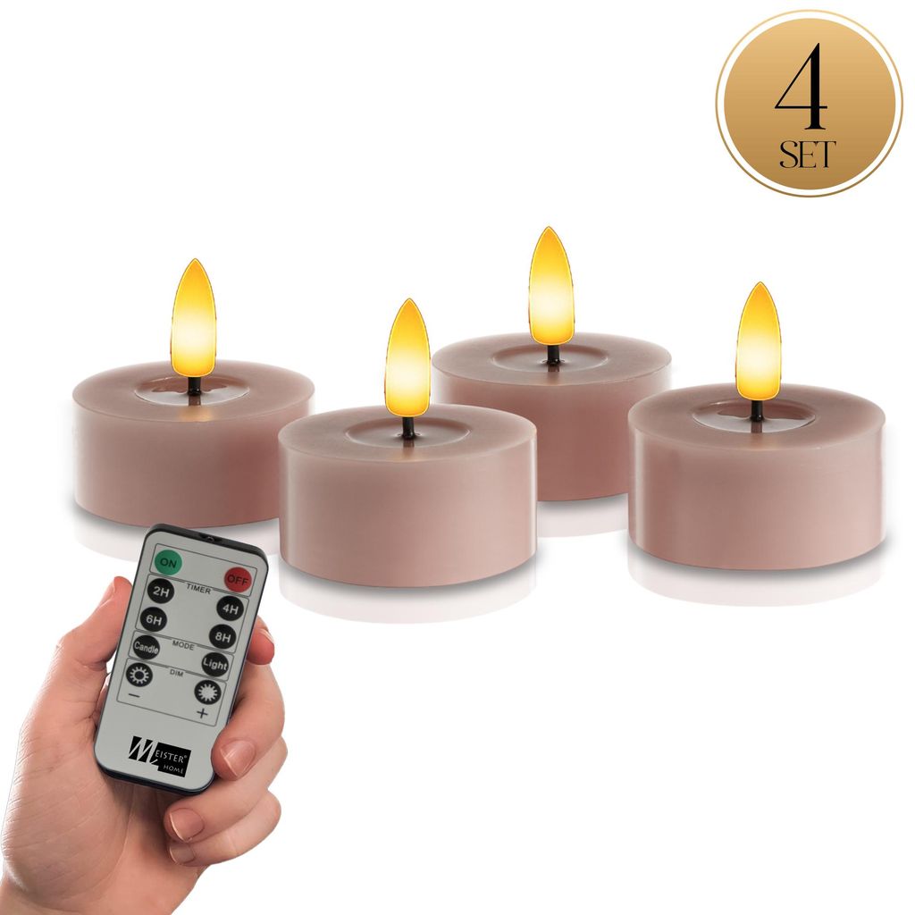 Meisterhome® Lot de 4 bougies chauffe-plat LED XXL - Image du produit 