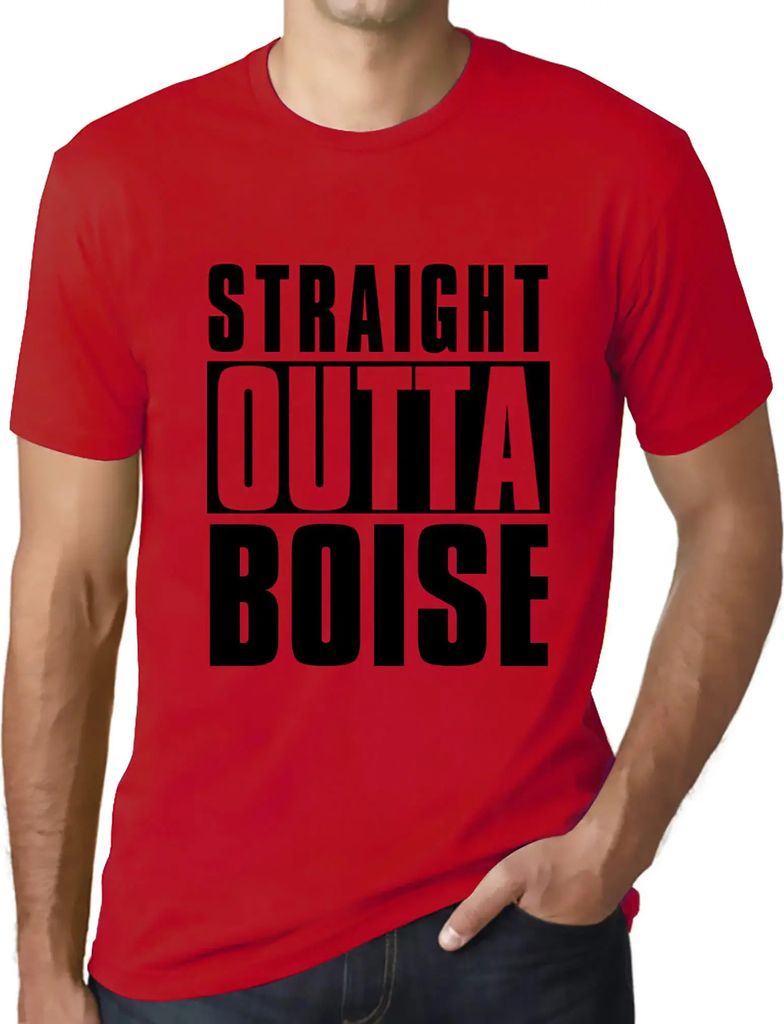 Herren Grafik T-Shirt Straight Outta Boise Öko-Verantwortlich Vintage Jahrgang Kurzarm Lustige Druck Geburtstag Geschenk Mann