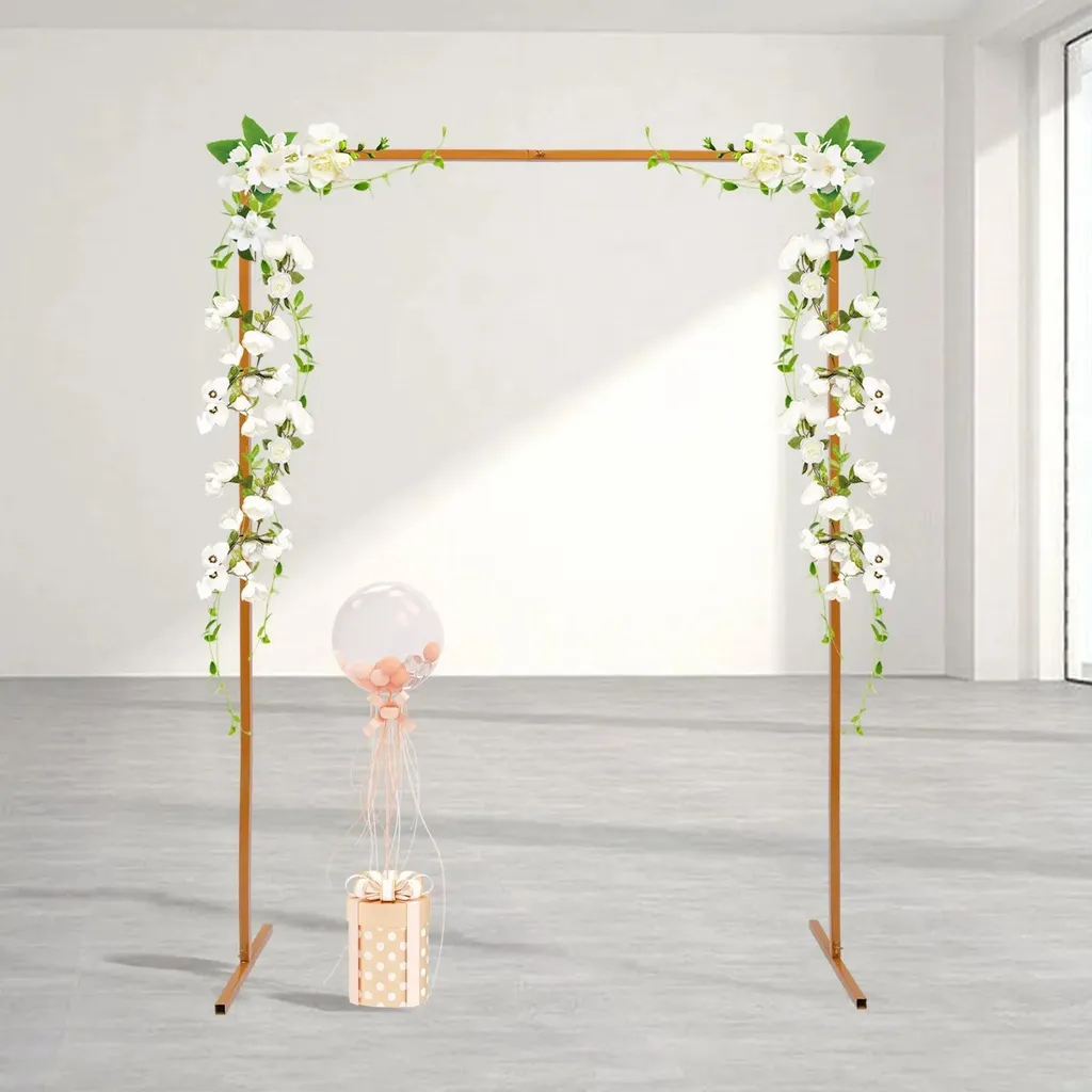 Support arche en fer galvanisé jaune 3,25kg pour décoration événementielle