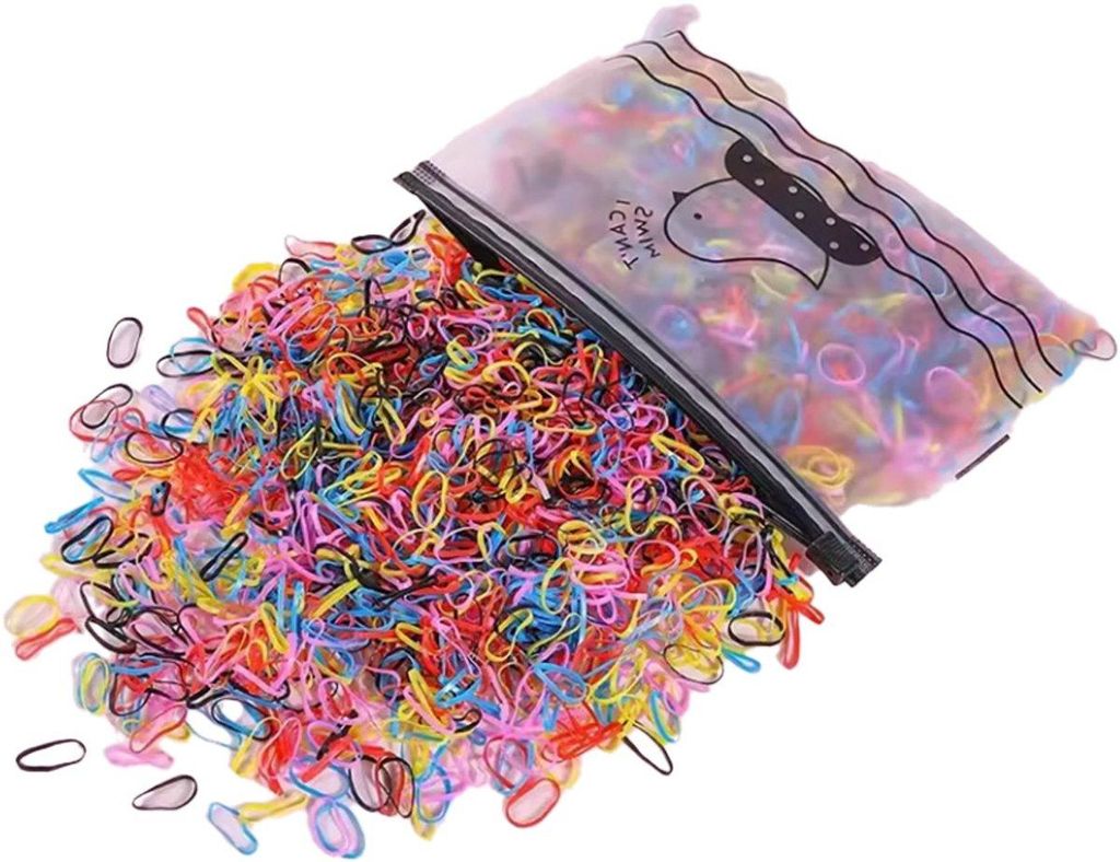 Elastici per capelli - Mini elastici - Gomma - 500 pezzi - Immagine del prodotto 
