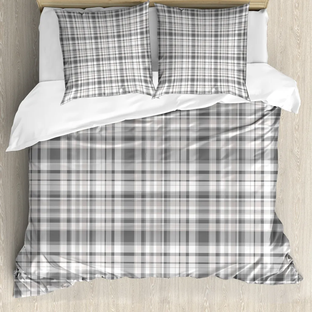 Set Copripiumino Geometrico ABAKUHAUS Bianco Grigio Luxury