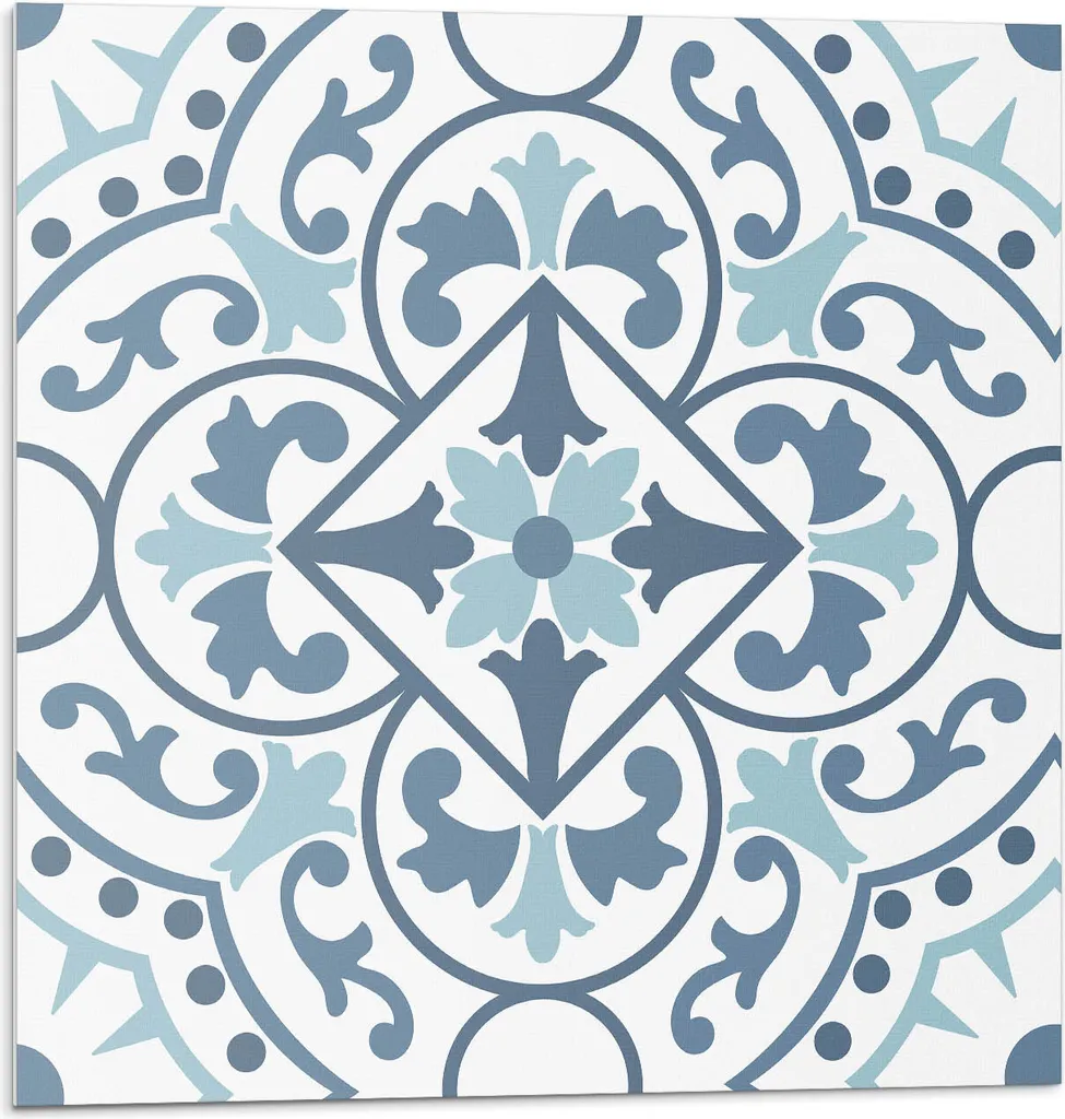 Motivo vegetale in ornamento - Autoadesivo - Rivestimenti murali - Decorazioni murali - Pannelli murali decorativi - Pannelli murali 3D - Design murale autoadesivo - 4 pezzi 50 x 50 cm