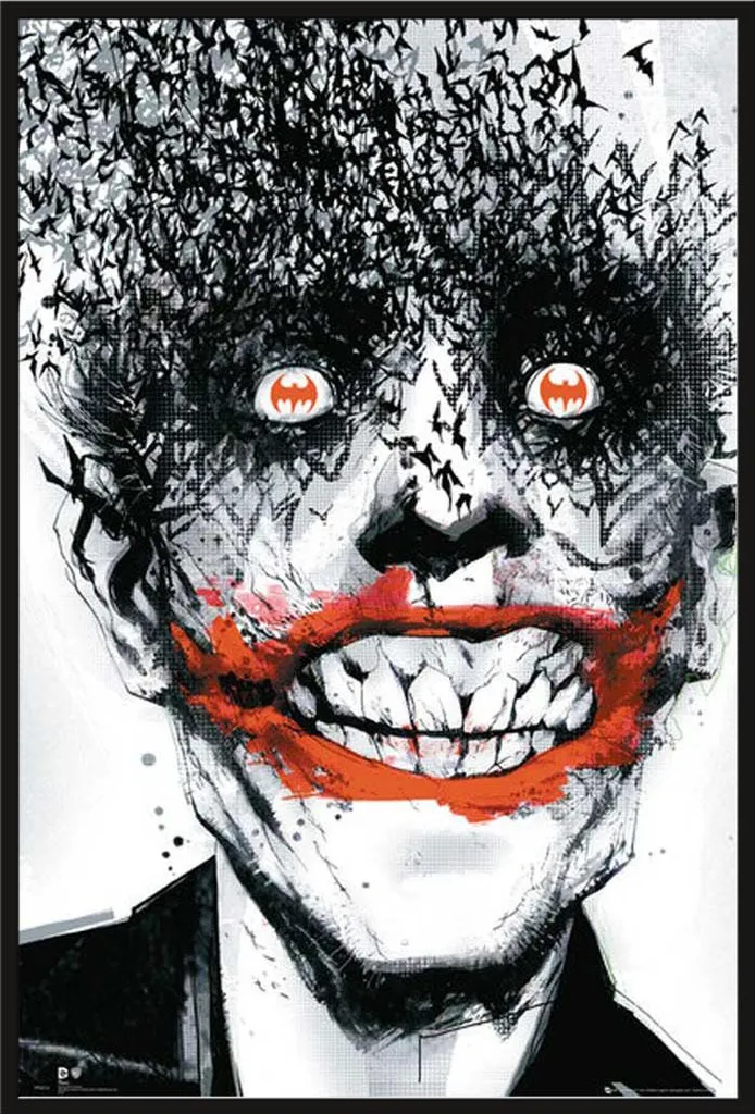 Poster Batman Comic Art encadré sous verre acrylique Shinsuke Noir