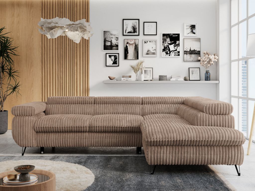 Ecksofa Sofa Braun, Wohnlandschaft L-Form mit Produktbild 