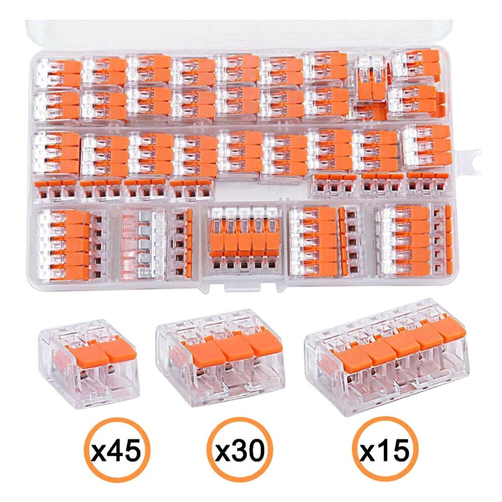 5x PT1,5 Erdungsklemmen | Push-in 4 Leiter | Für DIN-Schiene 1,5mm²
