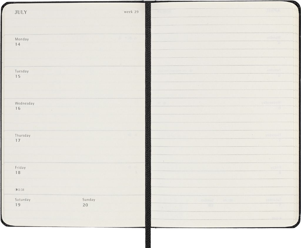 Moleskine 18měsíční týdenní poznámkový kalendář 2024/2025, Obrázek produktu 5
