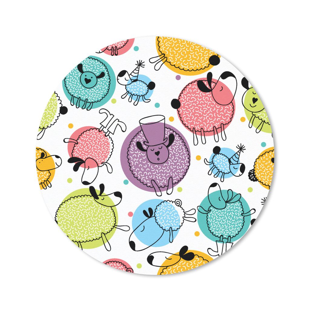 MuchoWow® Mauspad Mousepad Schafe - Punkte - Muster 50x50 Produktbild 