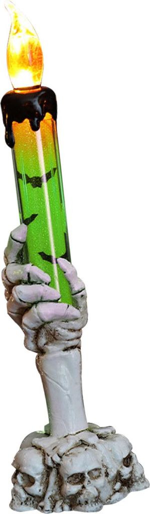 Halloween Schädel Kerzenhalter Licht Skelett Geist Hand flammenlose Kerze Lampe Party Bar Dekoration Lampe Grün