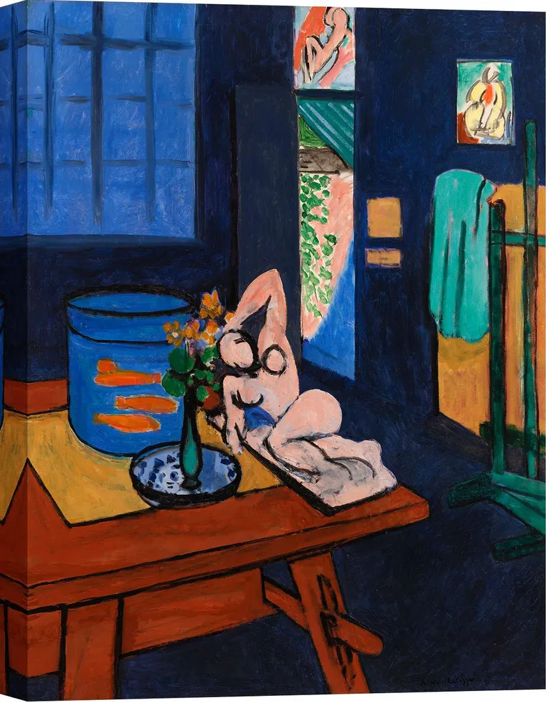 Matisse: L'Atelier con Pesci Rossi - Stampa su Tela 60x40 - Made in Italy