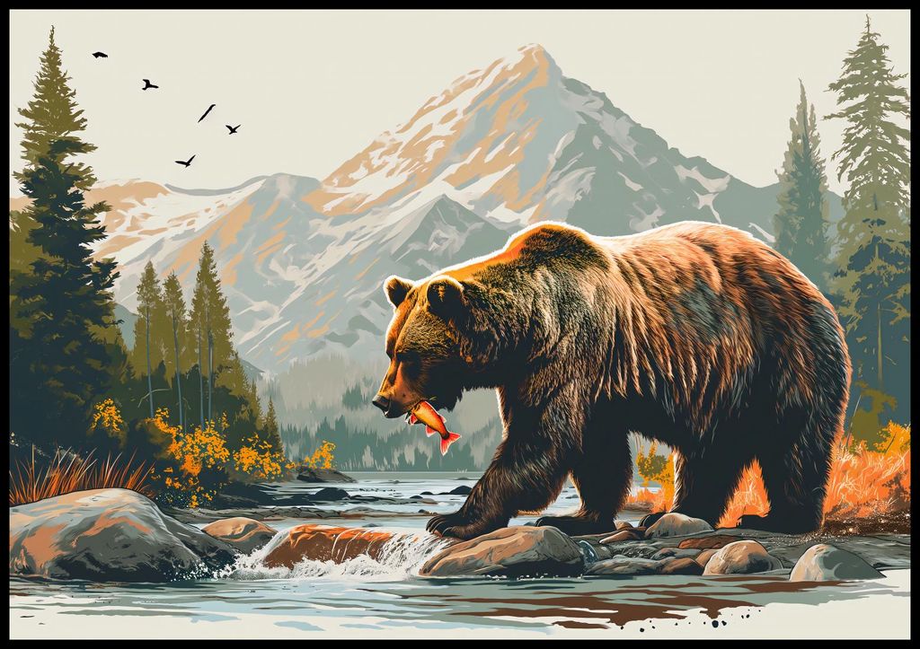 Plakat 100x70cm Herr der Bergbäche