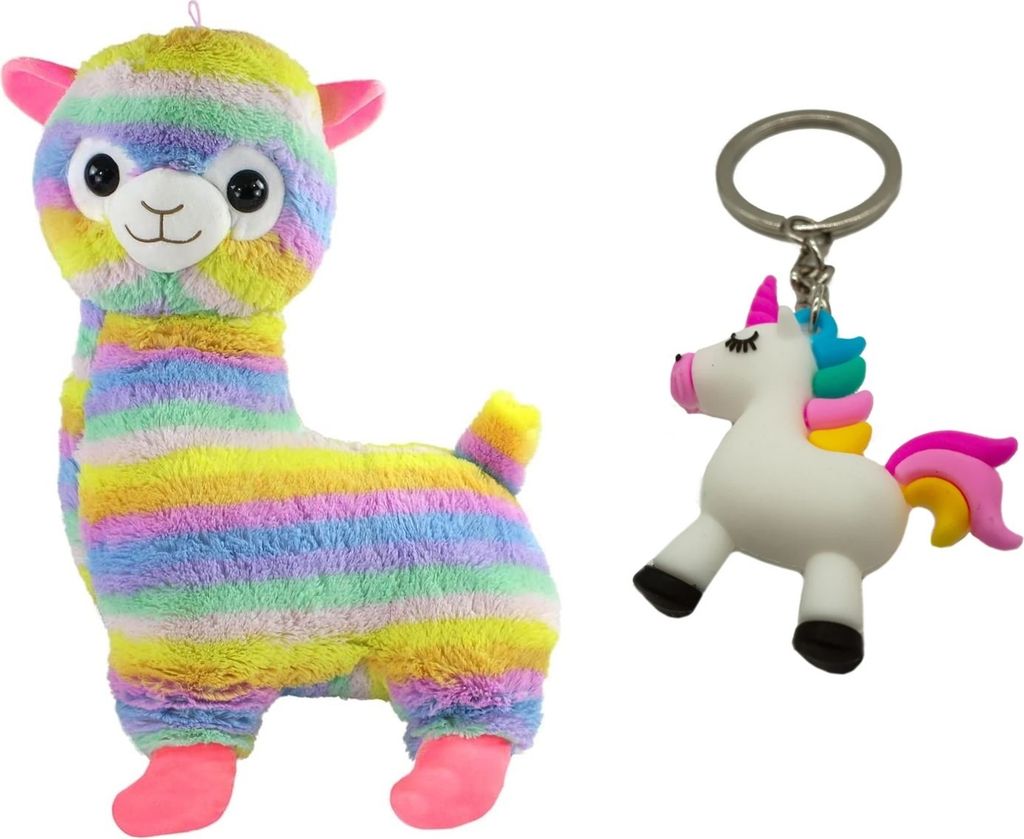 Alpaka Regenbogen Plüsch-Tier 43 cm groß niedliches weiches Kuschel-Tier Lama Rainbow Spielzeug bunt Baby Valentinstag Geburtstag Weihnachten Hoc...
