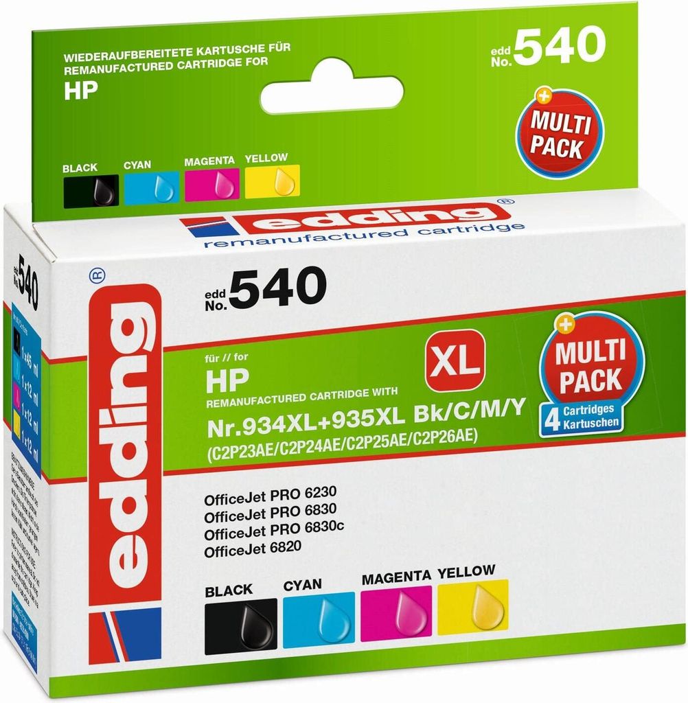 cartuccia d'inchiostro EDD-540 Multipack HP 934XL - 935XL Immagine del prodotto 