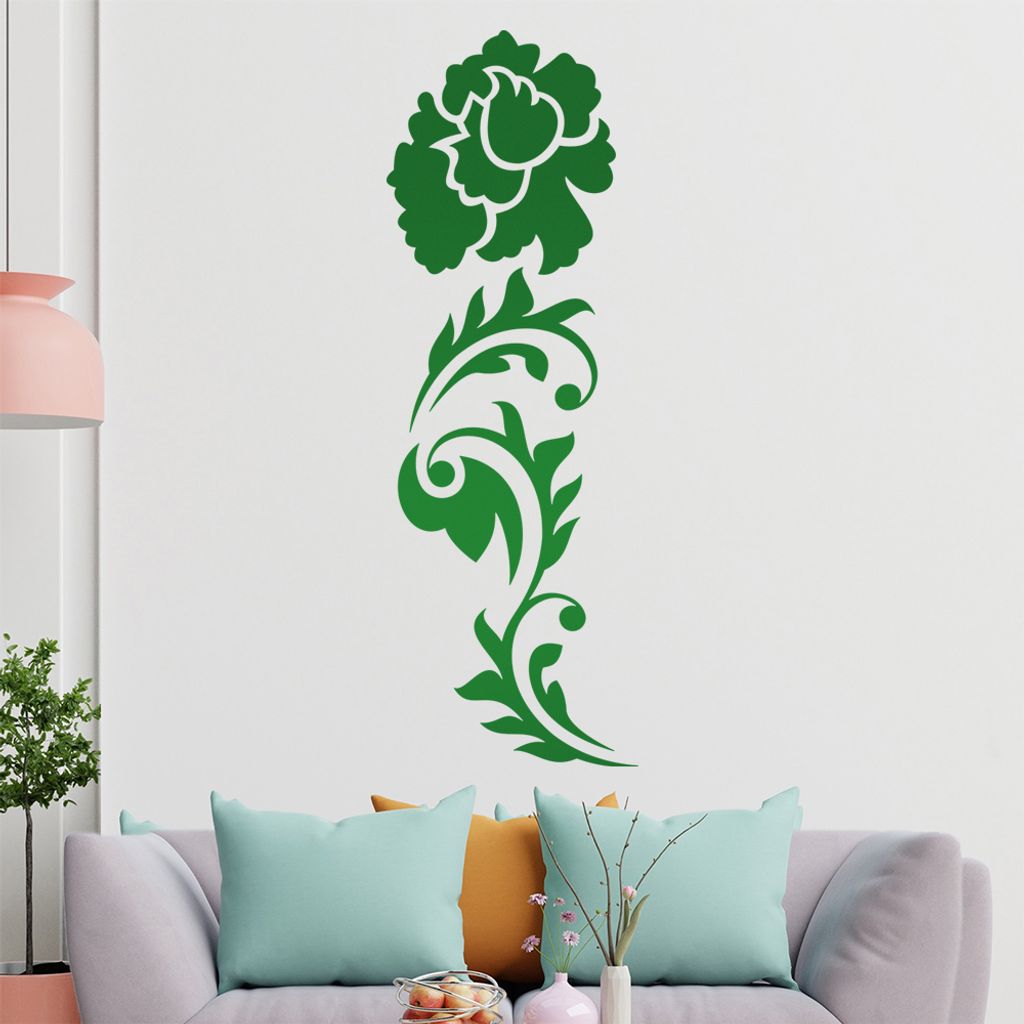 Große Blüte Ranke Wandtattoo in 6 Größen - Wandaufkleber Wall Sticker - Dekoration, Küche, Wohnzimmer, Schlafzimmer, Badezimmer