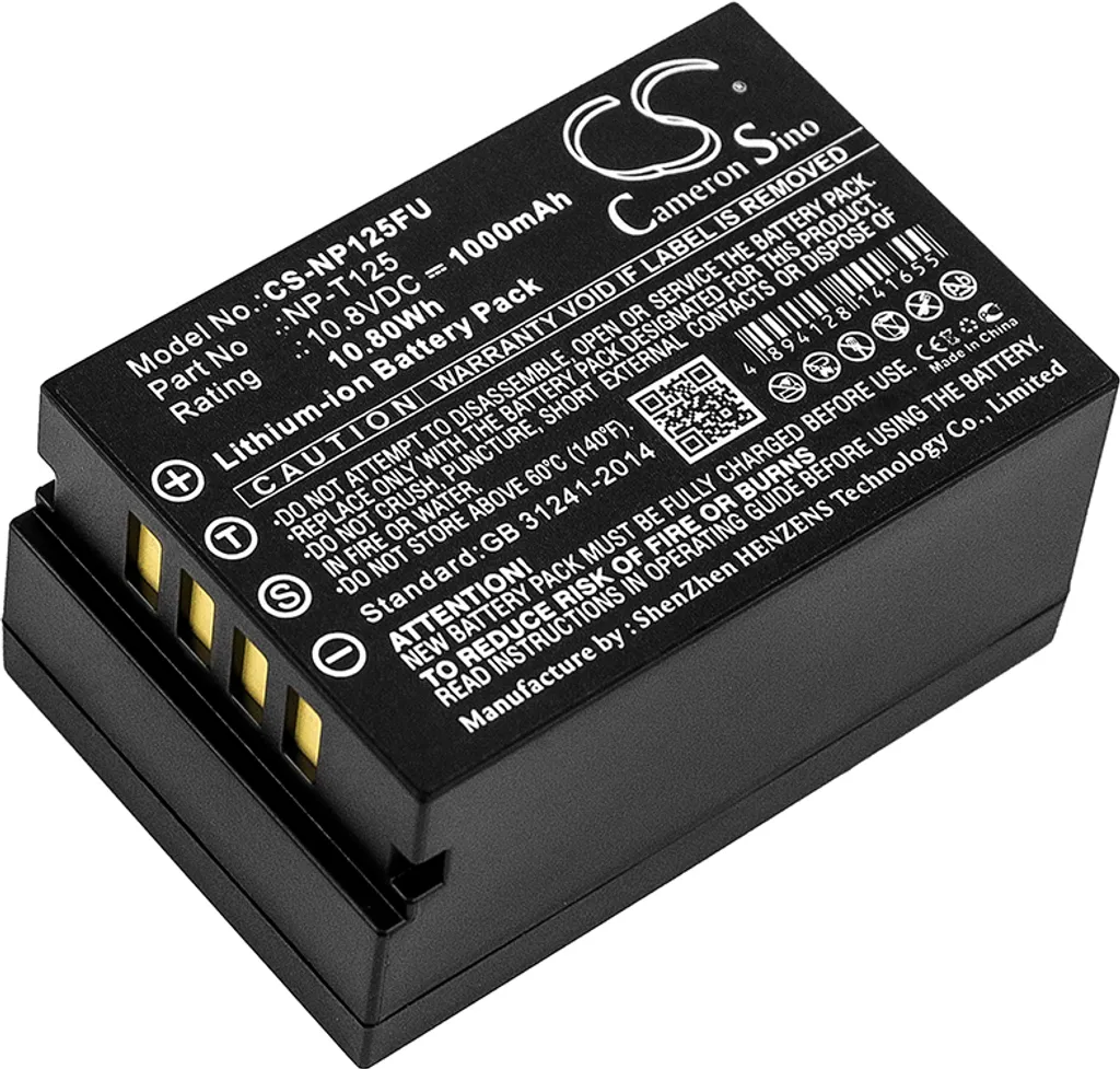 Batteria TECHTEK NP-T125 Compatibile per Fujifilm GFX 50S e GFX 100
