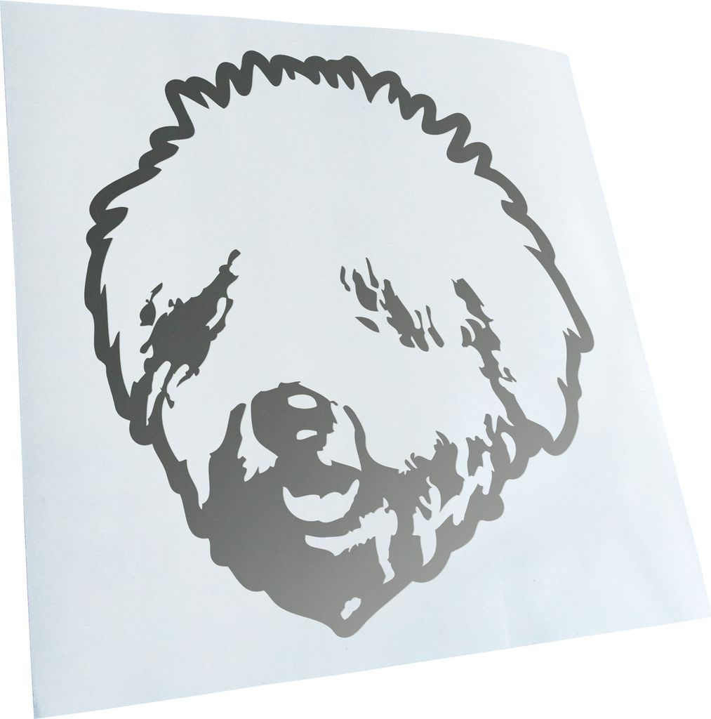 Kiwistar - Autoaufkleber - komondor Hund - Silber - 24x22cm - Aufkleber für Auto, Laptop, Fahrrad, LKW, Motorrad mehrfarbig JDM Decal Racing