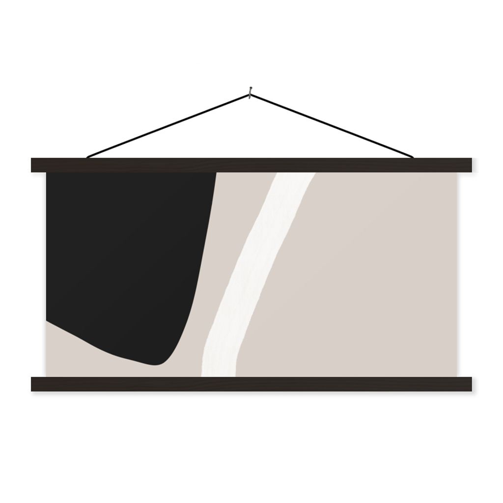 MuchoWow Textilposter Pastell - Minimalismus - Formen 120x60 cm mit schwarzem Rahmen - Dekoration Schlafzimmer