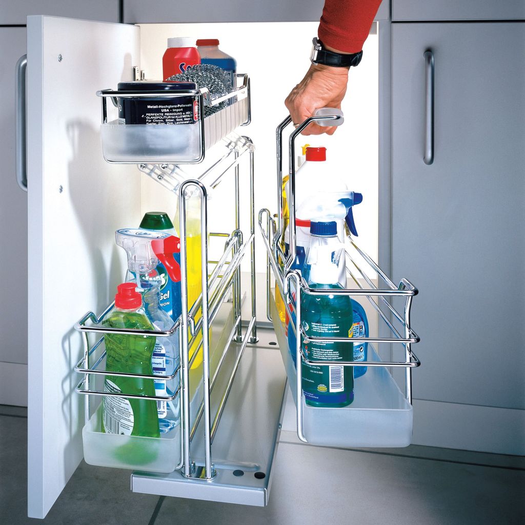 Portero Set 3 Küchenauszug Schrankauszug Putzmittelauszug Bodenmontage