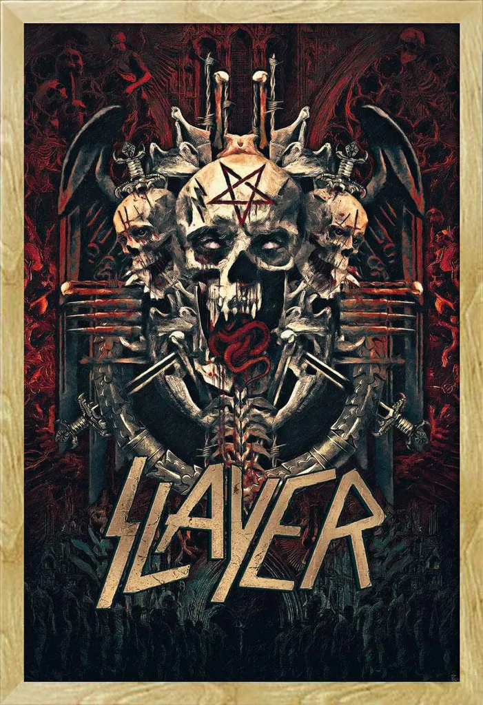 Poster Slayer Skullagram con Cornice Shinsuke Maxi MDF Faggio - 61x91,5cm
