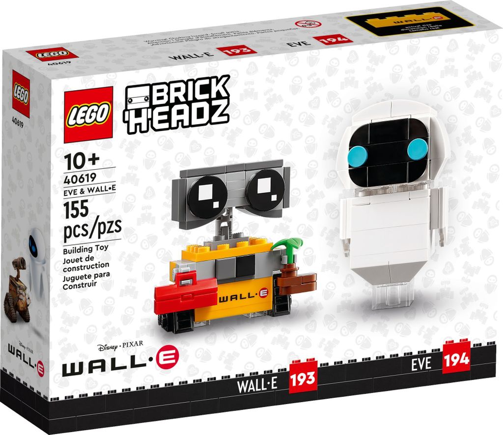 LEGO® BrickHeadz EVE e WALL-E - 40619 NUOVO! Parti 155x Immagine del prodotto 