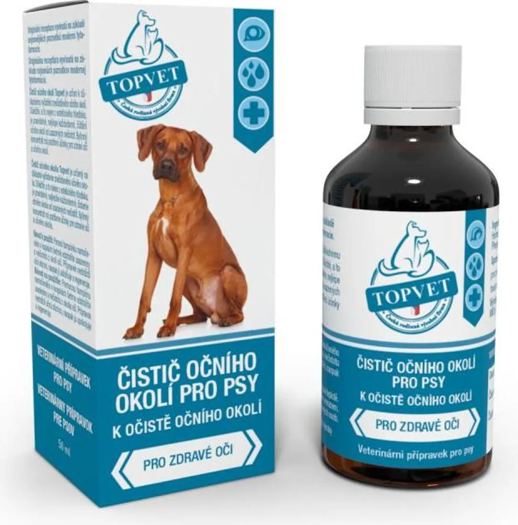 Nettoyant yeux chien 50ml TOPVET : Formule douce anti-taches pour le contour