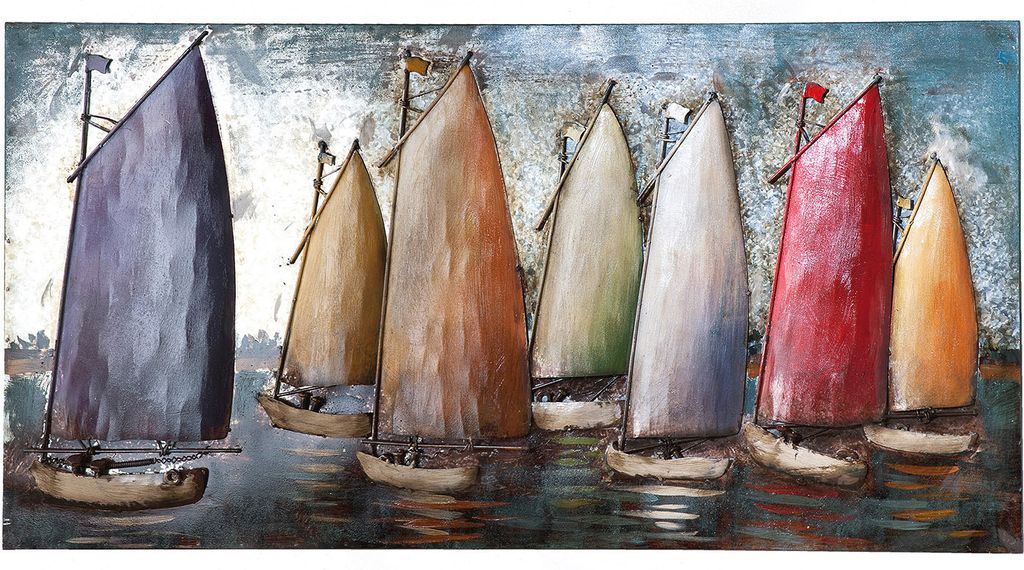 Casablanca by Gilde Sonstige Bilder Sailing Regatta, Handarbeit H. 60 cm,38868