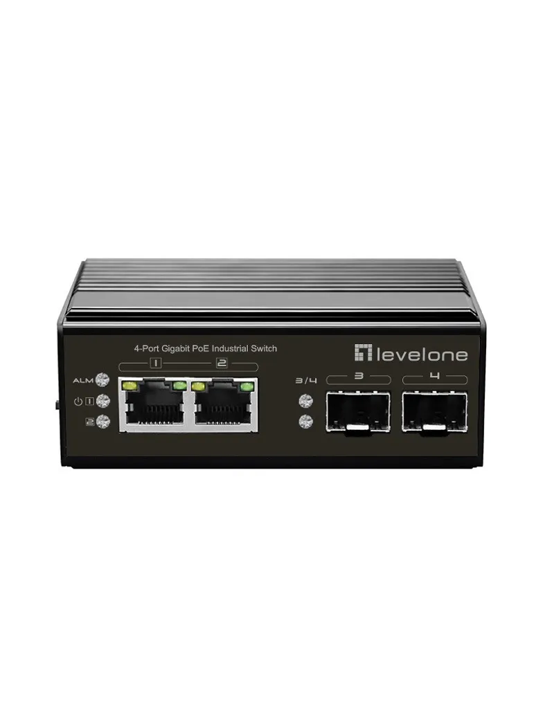 Switch PoE+ 180W Industriel avec 2 Ports SFP pour Réseau Fibre Optique