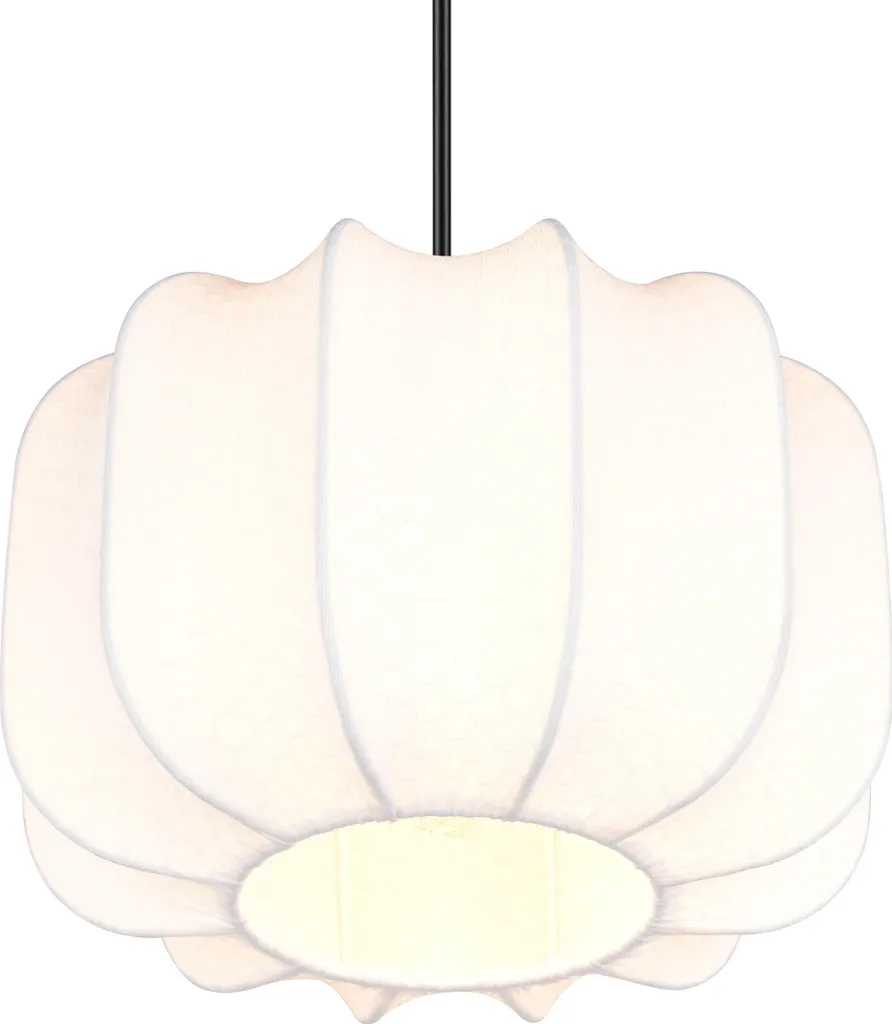 Trio Leuchten Madleine Suspension Japandi Noire et Blanche Métal 25cm E27