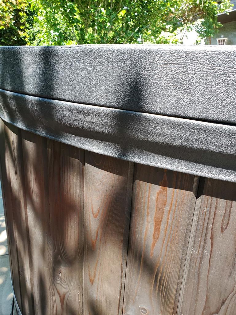 Badefass 200cm mit 30 KW Holzofen Hottube mit Abdeckung und Produktbild 13
