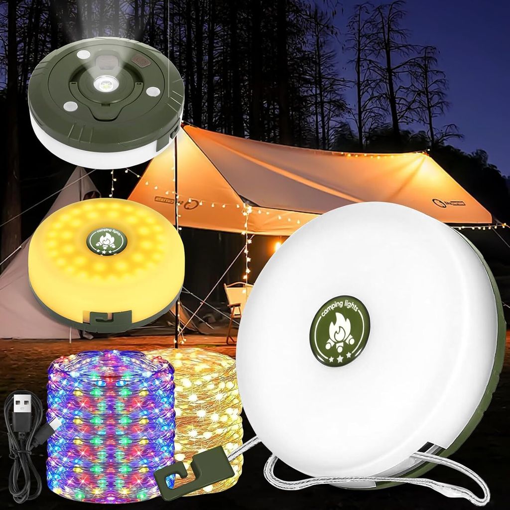Camping Lichterkette Aufrollbar,Wasserdichte Tragbare LED Produktbild 