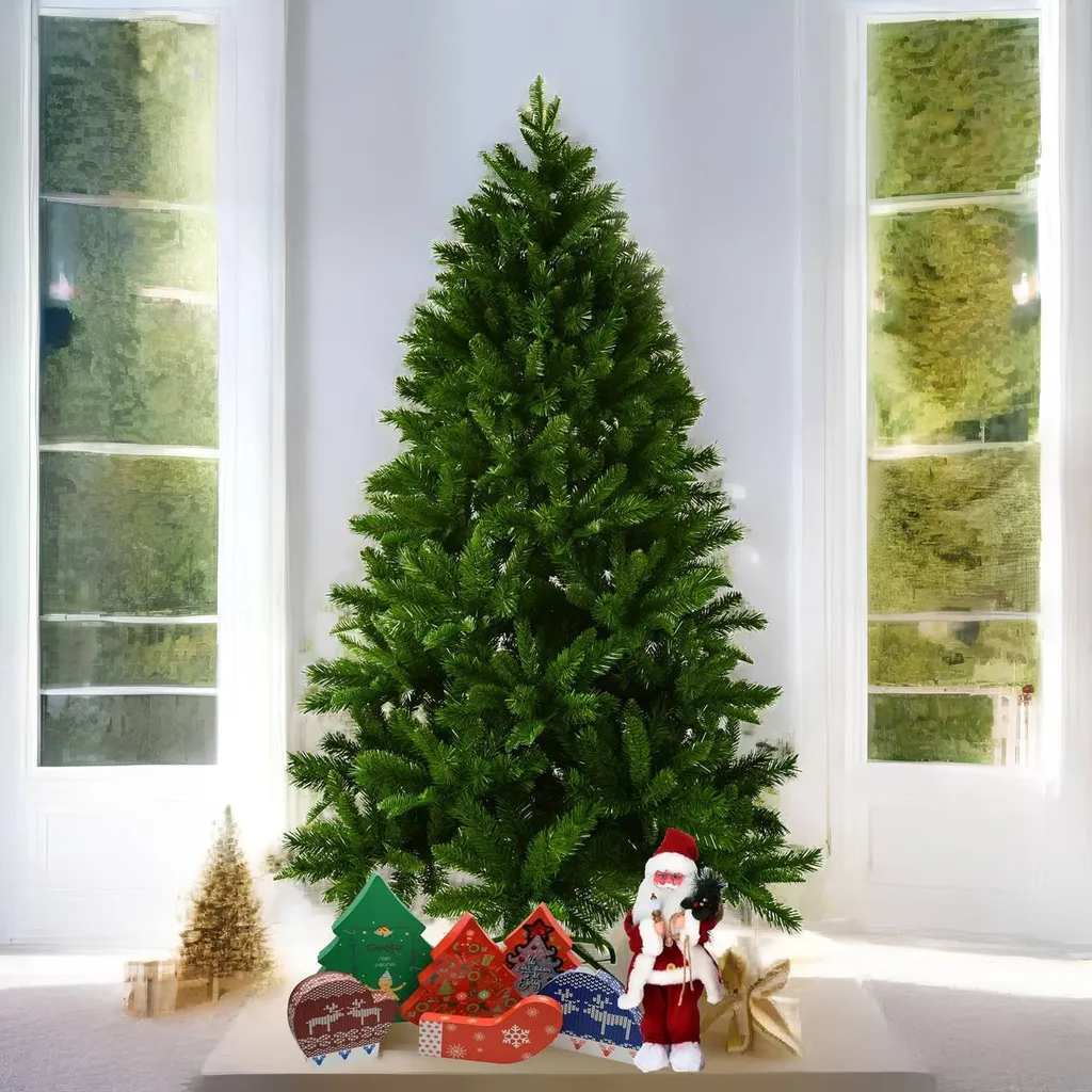 Arbre de Noël artificiel vert mixte PE/PVC - Sapin réaliste de 180cm