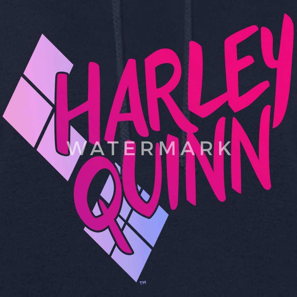 Spreadshirt Harley Quinn Rautenstyle Pink Damen Hoodie, XL, Navy