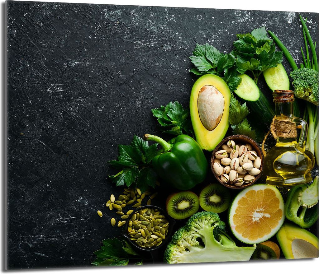 Glas-Herdplattenschutz 60x52 Avocado