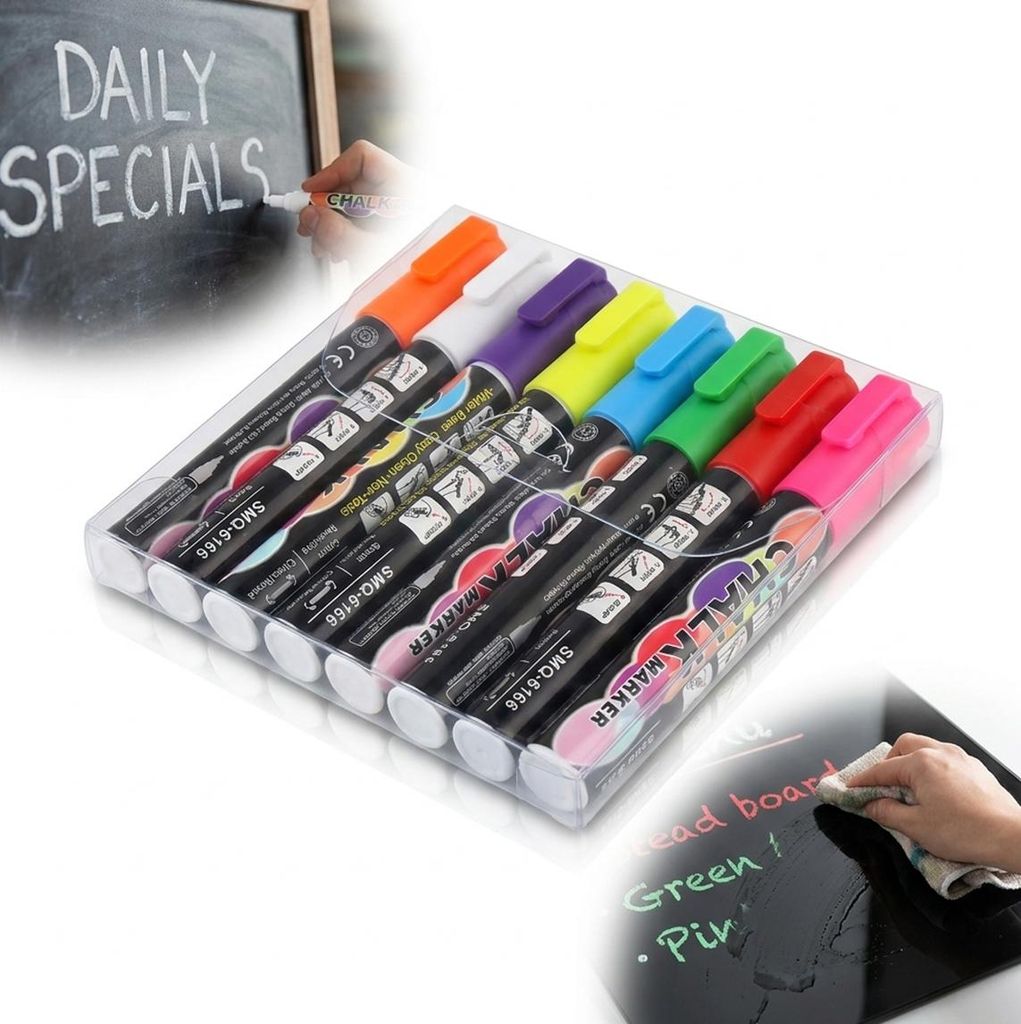 KREIDESTIFTE, abwaschbar, 8 Farben, für Whiteboards, Produktbild 