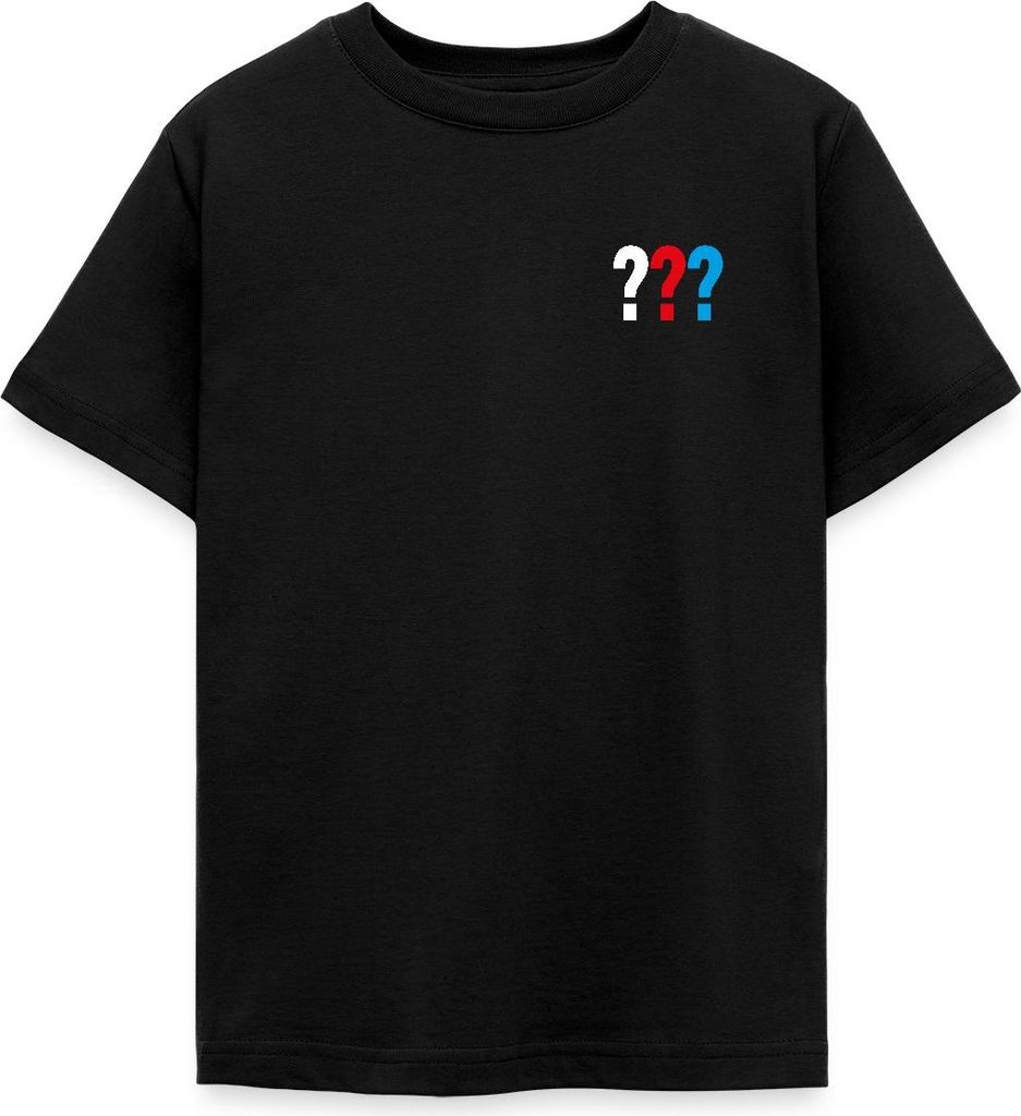 Spreadshirt Die Drei Fragezeichen Kleines Logo Teenager T-Shirt, 134/146 (9-11 Jahre), Schwarz