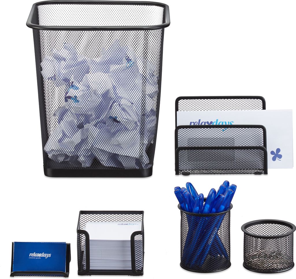 Relaxdays Schreibtisch Organizer 6er Set, Ablage Produktbild 