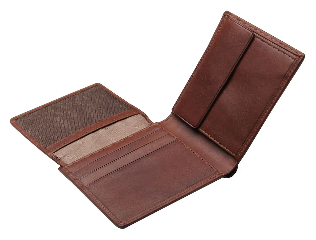 Esquire Dallas Wallet Quer Brown: Portafoglio in Pelle Marrone con RFID - 3