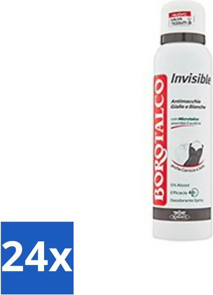 24x Borotalco Invisibile Spray: Efficienza Barriera Talco 150ml
