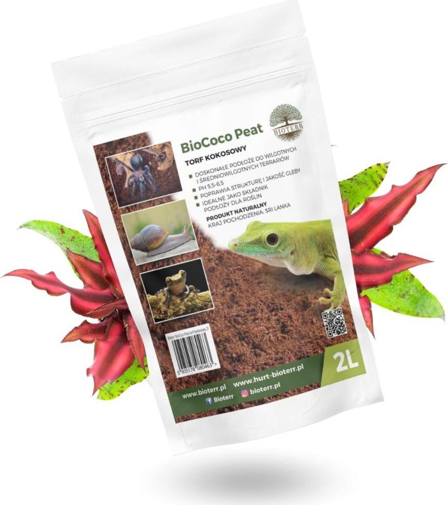 BioCoco Torfsubstrat, Kokosfaser, Kokostorf 5L gebrauchsfertig im Terrarium