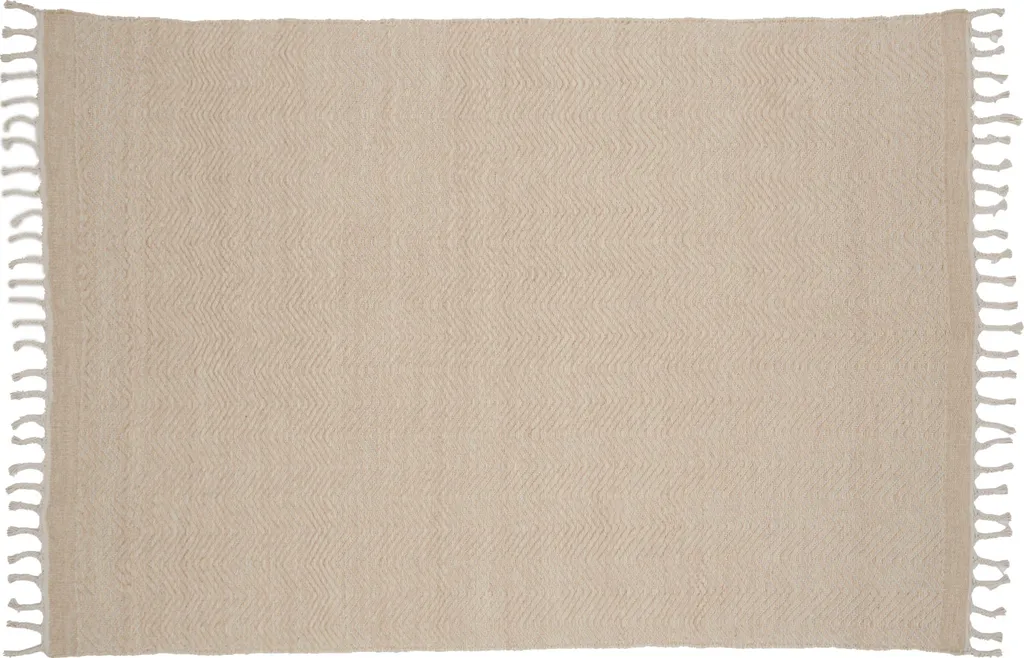 Grand tapis de salon beige Loke 300x203 cm - Revêtement de sol textile