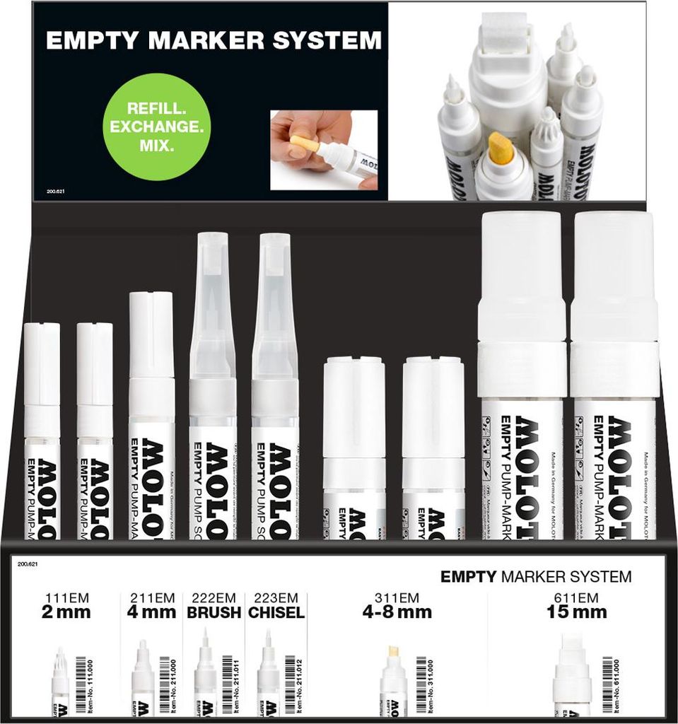 Molotow Empty Marker System 36er Sales Display