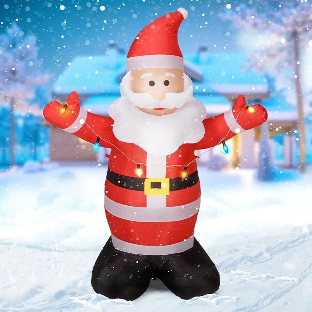 Père Noël Gonflable Lumineux Basic & Co - Décoration de Noël LED 180cm - 5
