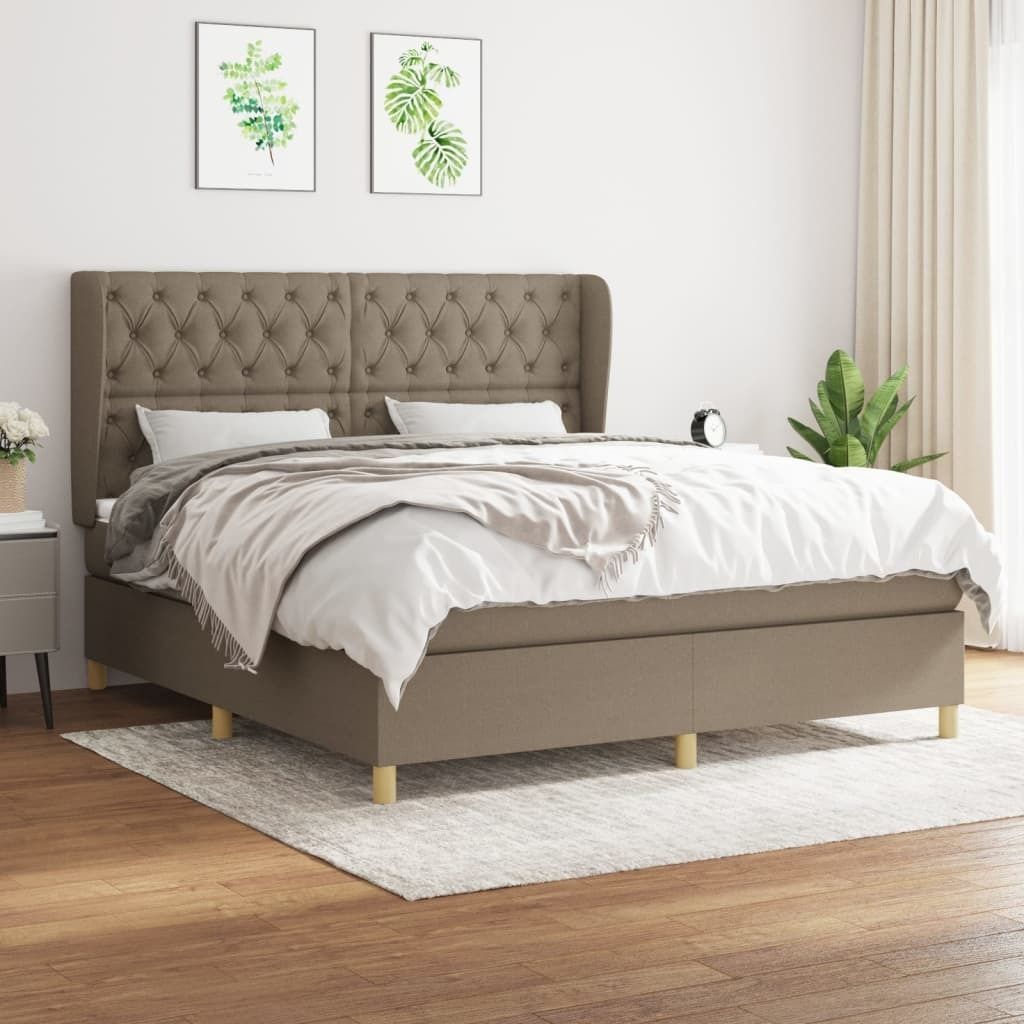 Maison Exclusive - Boxspringbett mit Matratze Taupe 160x200 cm Stoff