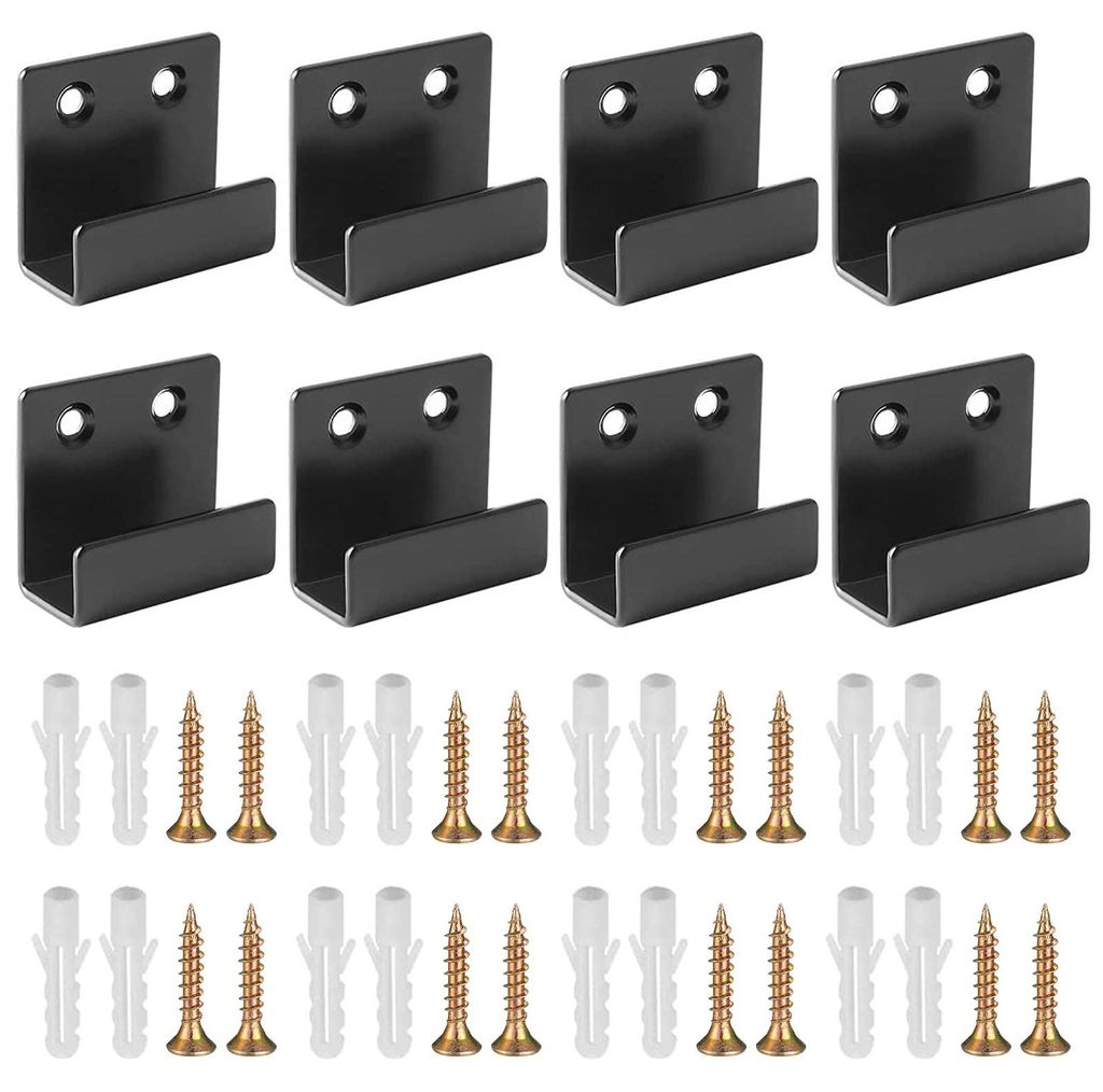 U-förmige Halterungen, 8 Stück, U-förmige Halterungen, U-Haken, schwarz, stabile Haken, Keramikfliesenhalter, Whiteboard-Wandhalterungen, Spiege...