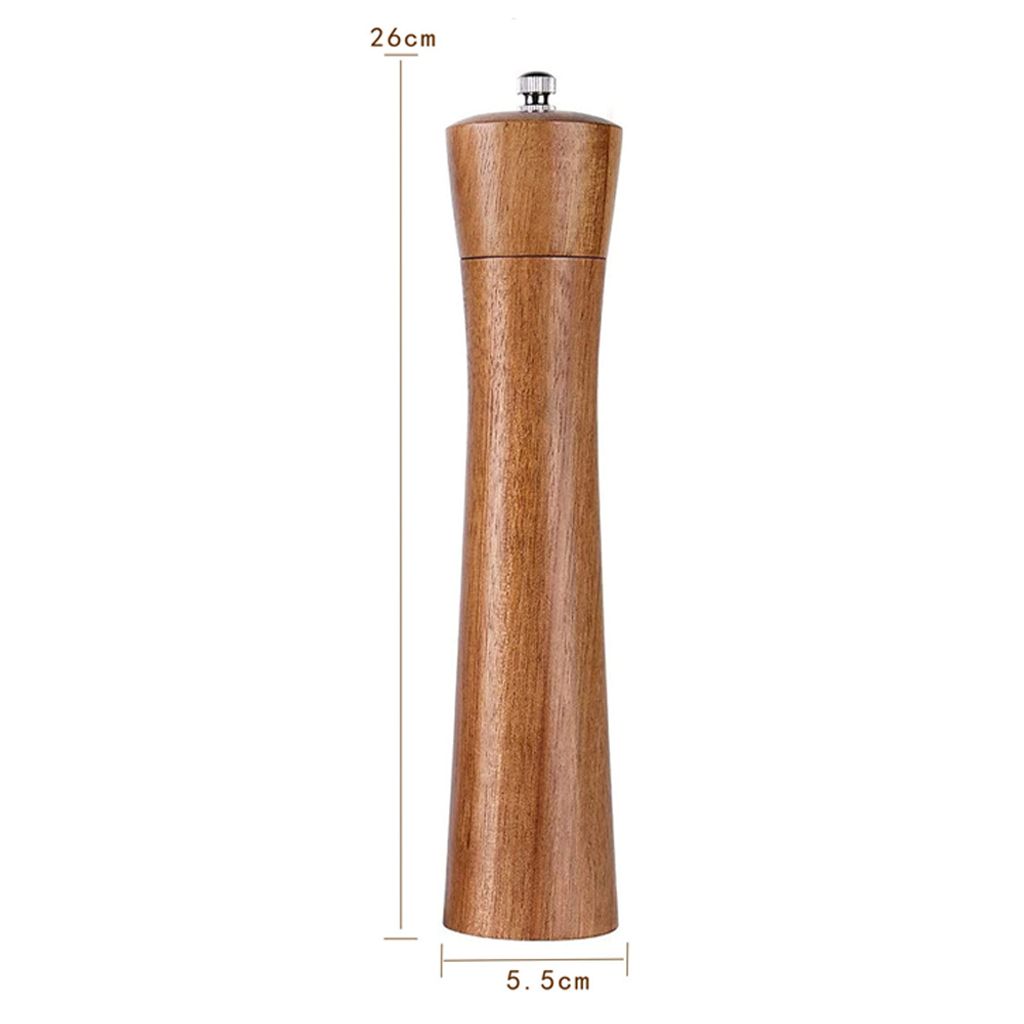 2x Pfeffermühlen Aus Holz – 20,3 Cm, Verstellbarer Mahlgrad, In Natur & Walnuss