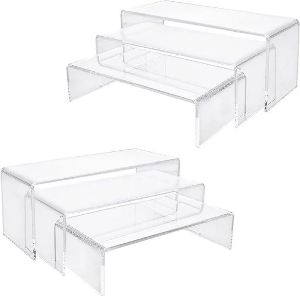 Présentoir acrylique lot de 6 pièces en 3 tailles pour bijoux et figurines